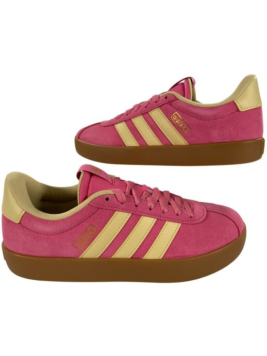 adidas Shoes - Adidas VL Court 3.0 Shoes Pink & Yellow Athletic Suede Sneakers Women's Sz 9 NEW